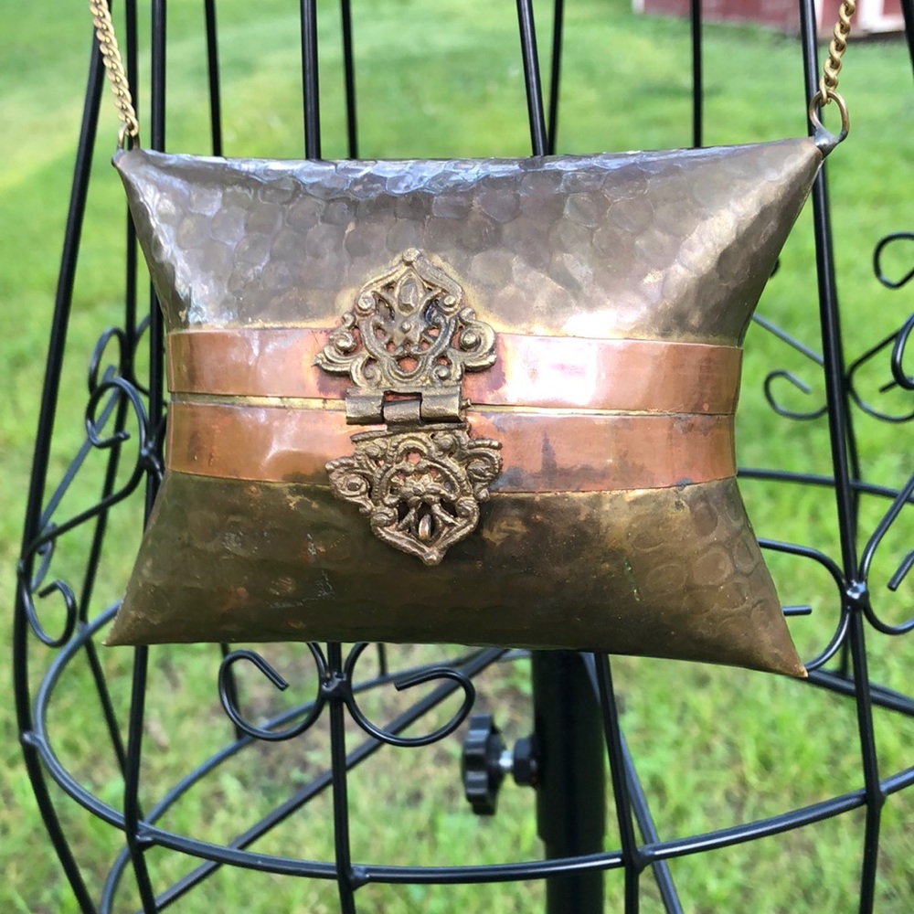 Early 1900’s Hammered Brass Pillow Purse